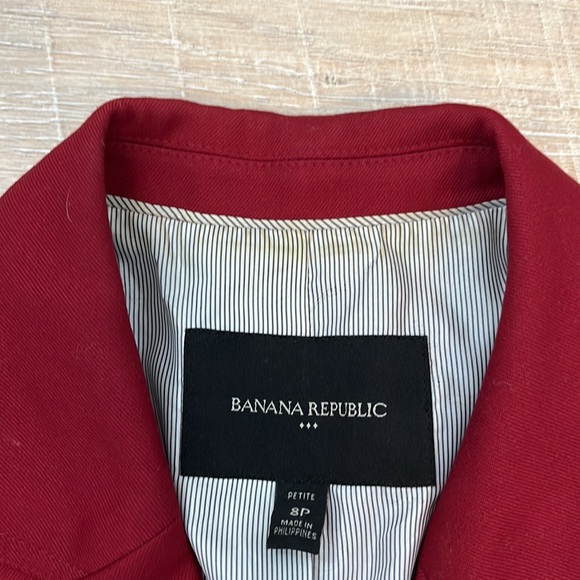 Banana Republic double button front blazer lined inside classic red 8P - Picture 8 of 15